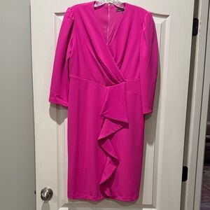 Julia Jordan Fuchsia Long Sleeve Dress